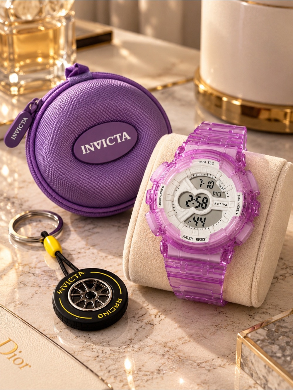 Activa x Invicta Violet Track Purple Digital Watch 43mm – ACW-GA-L-503 NWT